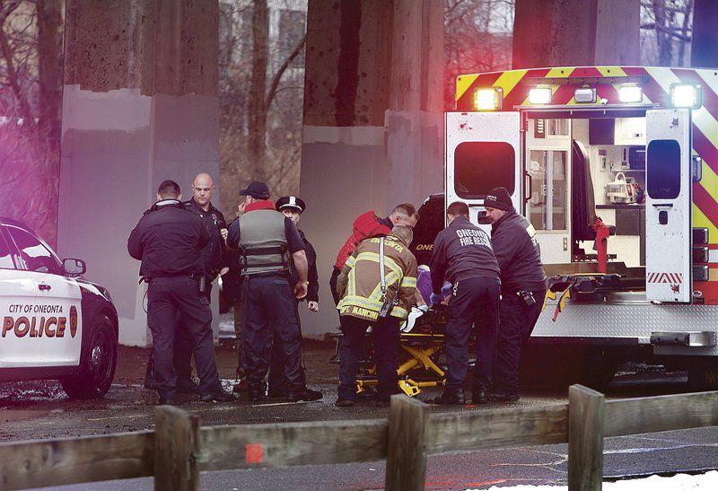 Missing woman saved from stream by Oneonta police, firefighters